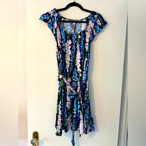 LILLY PULITZER Floral Dress w/Waist Tie (Size XL)